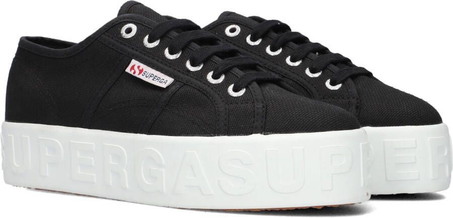 Superga Zwarte Lage Sneakers 2790 3d Lettering