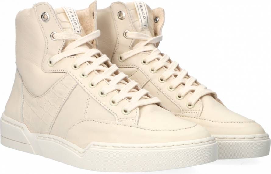 Tango | Brooke 8 k bone white leather high sneaker bone white