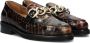 Chain Detail bruin Tinten Pleun Fat 4 Loafers Instappers Dames Cognac - Thumbnail 1