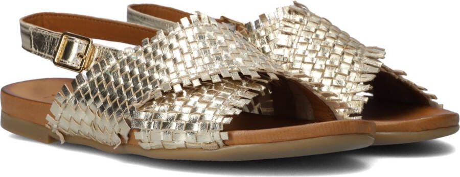 Tango | Mila 33 a platino gold cross sandal cognac sole