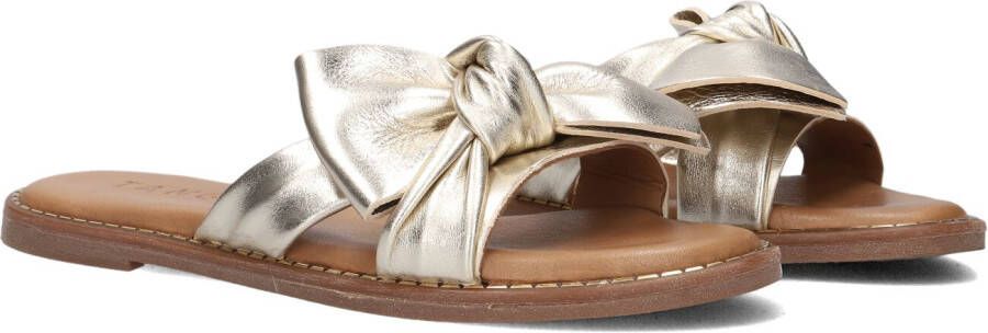 Tango | Audrey 1 g platino gold bow slipper cognac sole