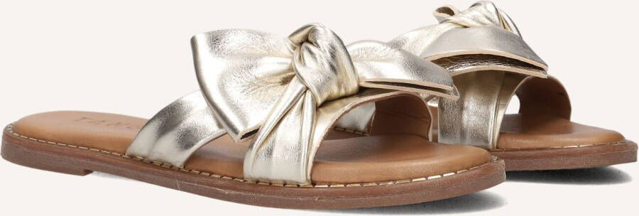 Tango | Audrey 1 g platino gold bow slipper cognac sole