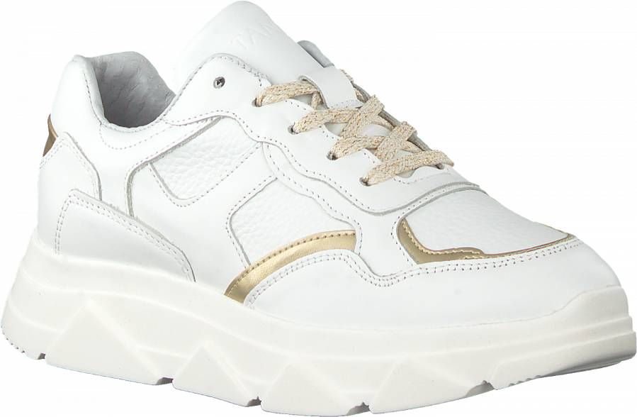 Tango | fat 10-j white gold leather sneaker white sole - Schoenen.nl