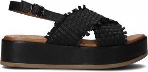 Tango | Isabelle 2 b black woven cross sandal wedge covered sole