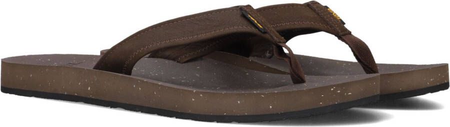 Teva Heren Leren Slippers Bruin Brown Heren