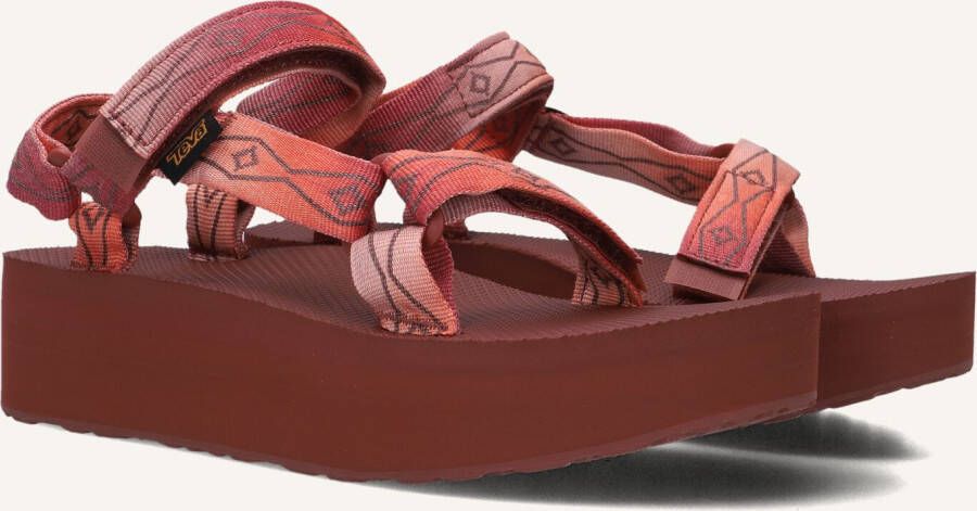 Teva Rode Flatform Sandalen voor Zonnige Dagen