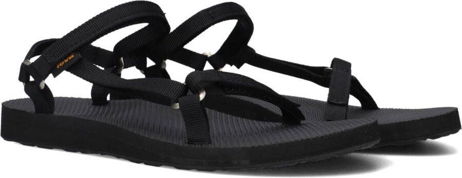 Teva Stijlvolle platte sandalen voor vrouwen Black Dames