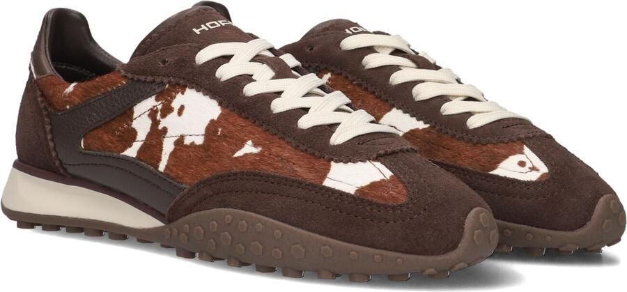 THE HOFF BRAND Lage Sneakers Dames Bridge Mkii Print Suède Bruin
