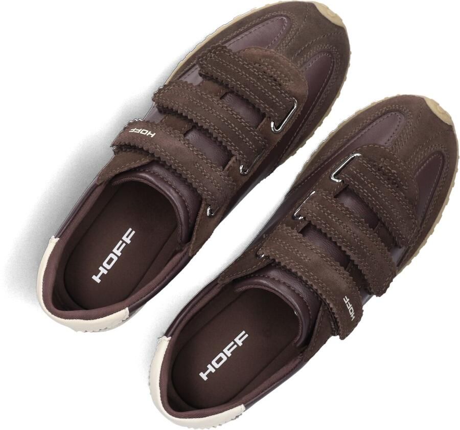 THE HOFF BRAND Lage Sneakers Dames Bridge Velcros Suède Bruin - Foto 4