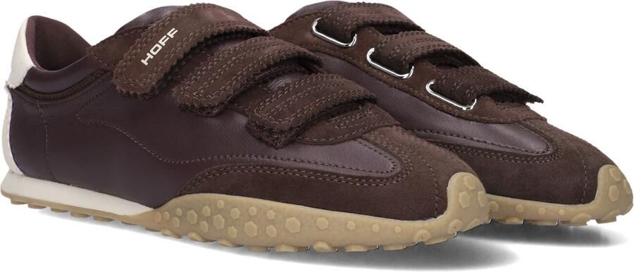 THE HOFF BRAND Lage Sneakers Dames Bridge Velcros Suède Bruin