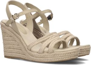 Bruin Tinten Essential Basic Wedge Espadrilles Met Sleehak Dames Beige