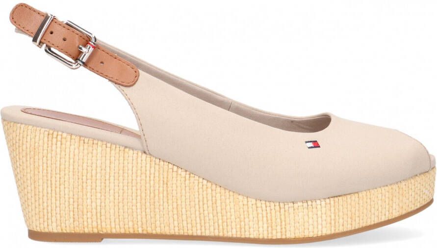 Tommy Hilfiger Iconic Elba Sling Back Sandalen Met Sleehak Grijs Vrouw