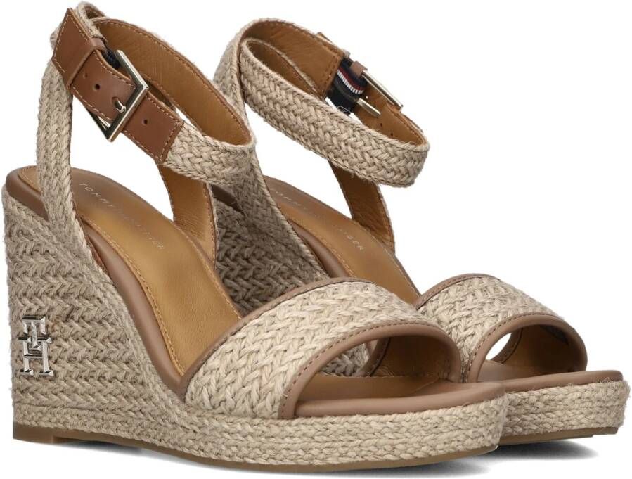 TOMMY HILFIGER Espadrilles Dames Th Rope High Wedge Maat: 36 Materiaal: Textiel Kleur: Beige
