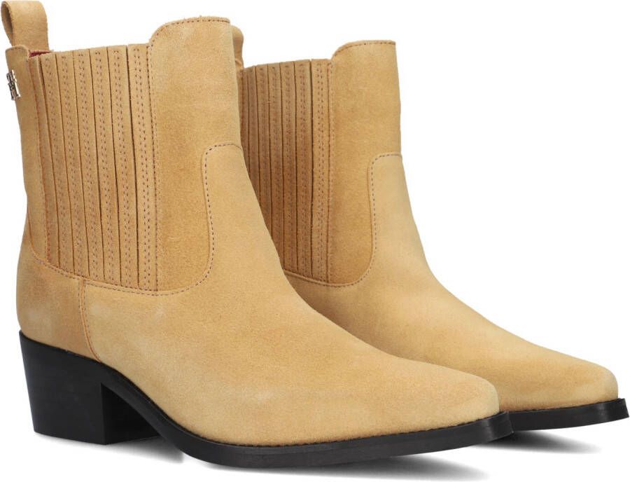 Tommy Hilfiger Cowboylaarsjes TH SUEDE COWBOY BOOT hakken western enkellaars laarzen in spitse vorm