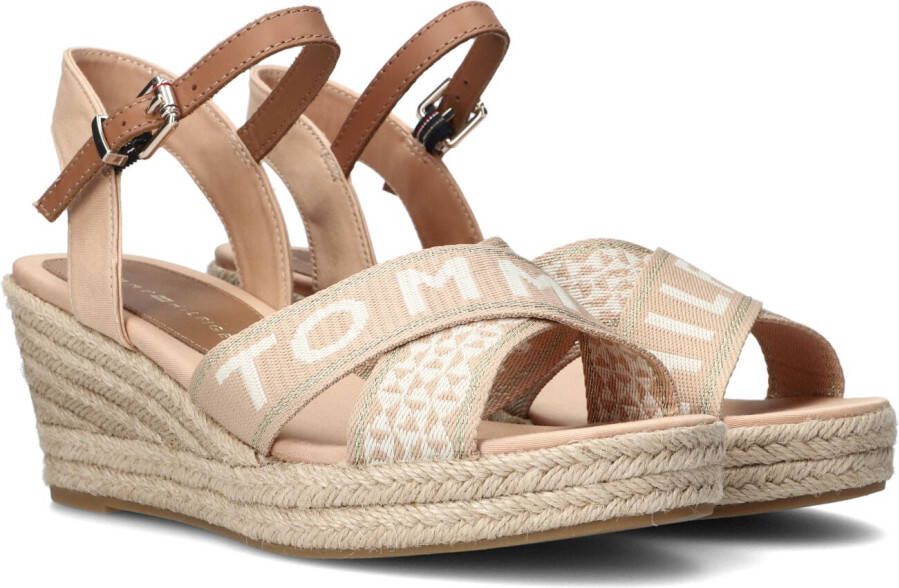 Tommy Hilfiger Sleehaksandaaltjes ICONIC ELENA SLING BACK WEDGE met verstelbare gesp