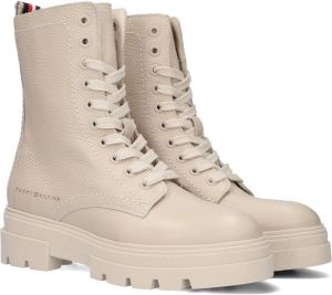 Tommy Hilfiger Beige Veterboots Monochromatic Lace Up Boot