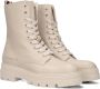 Bruin Tinten Monochromatic Lace Up Boot Veterboots Laarzen Met Veters Dames Beige - Thumbnail 1