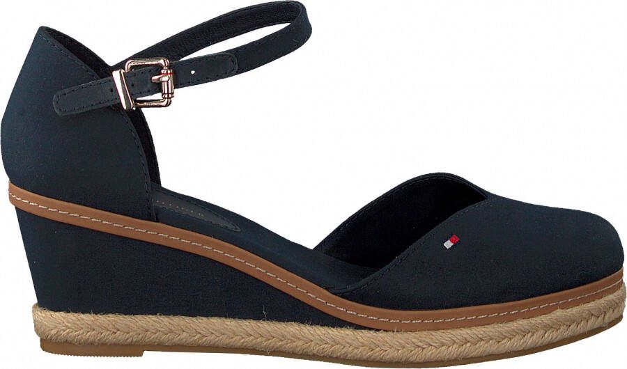 Tommy Hilfiger Blauwe Basic Closed Toe Mid Wedge Sandalen