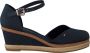 Tommy Hilfiger Dames Marineblauwe Basis Gesloten Teen Mid Wedge Blue Dames - Thumbnail 1