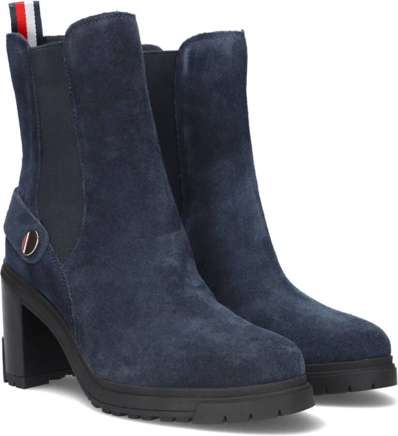 Tommy Hilfiger Blauwe Enkellaarsjes Outdoor High Heel Boot