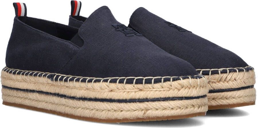 Tommy Hilfiger Espadrilles TH EMBROIDERED CANVAS FLATFORM zomerschoen instapschoen slipper met jute-beklede plateau