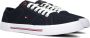 Tommy Jeans Blauwe Canvas Sneakers Core Corporate Black Dames - Thumbnail 1
