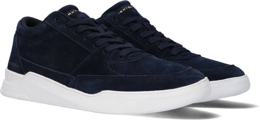 Tommy Hilfiger Blauwe Lage Sneakers Elevated Mid Cup Suede