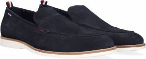 Tommy Hilfiger Casual Spring Suède Loafer suède instappers donkerblauw