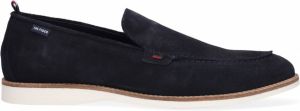 Tommy Hilfiger Casual Spring Suède Loafer suède instappers donkerblauw