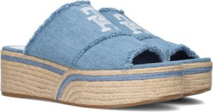 Tommy Hilfiger Blauwe Muiltjes Denim Wedge Flatform