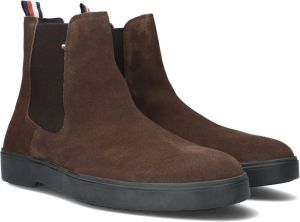 Tommy Hilfiger Bruine Chelsea Boots Classic Hilfiger Suede Chelsea