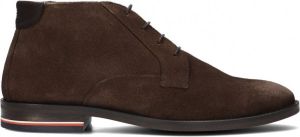 Bruin Tinten Signature Hilfiger Suede Boot Veterschoenen Heren Bruin