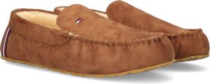 Tommy Hilfiger Comfy bruin Tinten Warm Corpo Elevated Pantoffels Sloffen Heren Cognac