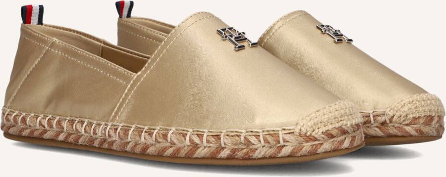 TOMMY HILFIGER Espadrilles Dames Th Flat Maat: 39 Materiaal: Leer Kleur: Goud