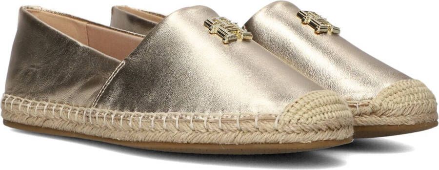 Tommy Hilfiger Espadrilles TH LOGO METALLIC LEATHER ESPAD zomerschoen slippers instapschoen met th-sieraandeel