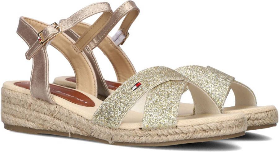 Tommy Hilfiger Sleehaksandaaltjes WEDGE ROPE SANDAL PLATINUM met glitter