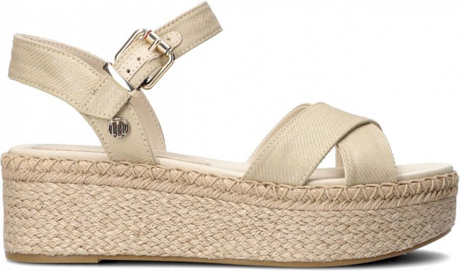 Tommy Hilfiger Sandaaltjes SHINY TOUCHES FLATFORM WEDGE met verstelbare gesp