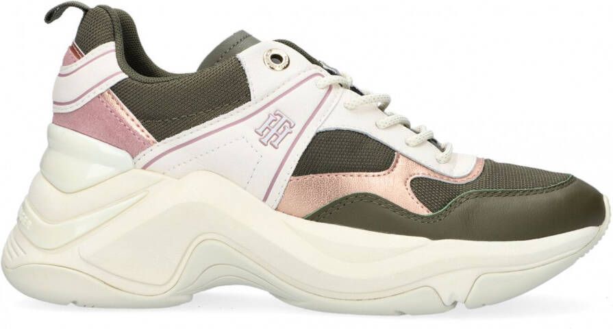 Tommy Hilfiger Groene FAshion Wedge Lage Sneakers