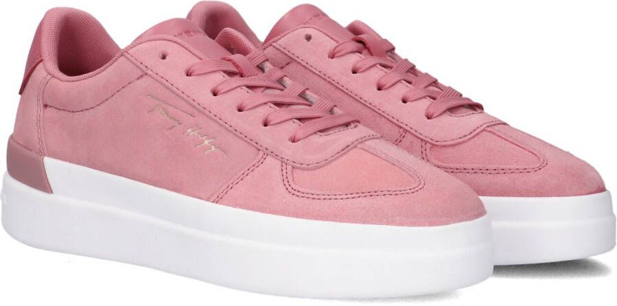Tommy Hilfiger Roze Lage Sneakers Th Signature Suede S