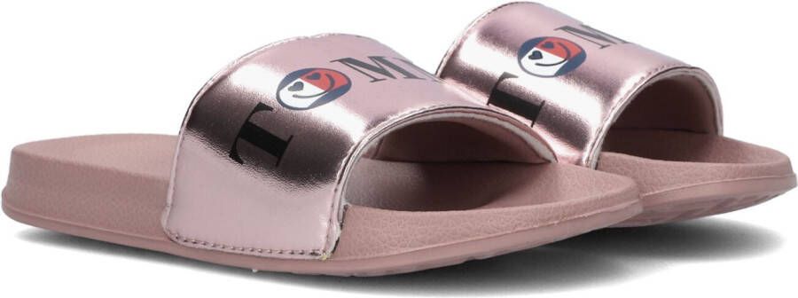 Tommy Hilfiger Slippers met metallic finish en logo