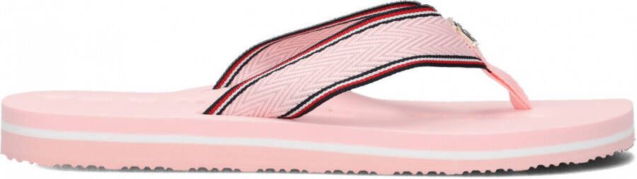 Tommy Hilfiger Teenslippers TH HARDWARE FLAT BEACH SANDAL met een gestempeld logo in de binnenzool