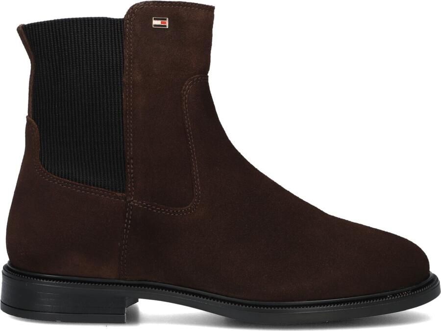 TOMMY HILFIGER Bruine Enkellaarsjes Enamel Flag Suede Ankle Chelsea - Foto 3
