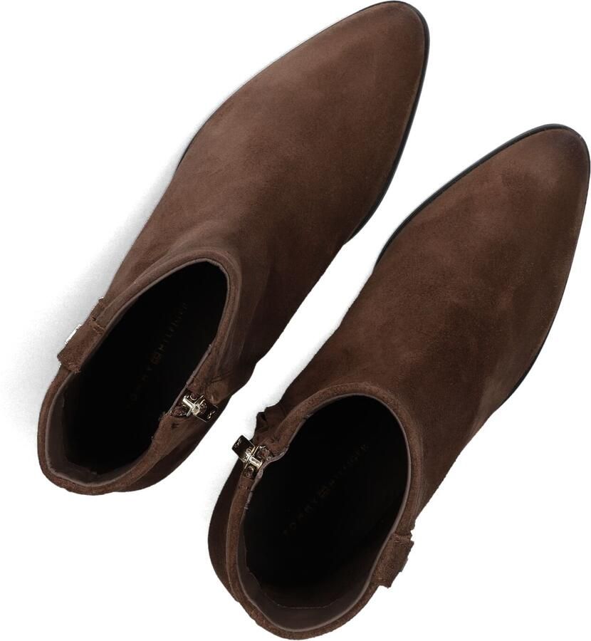 TOMMY HILFIGER Bruine Enkellaarsjes Th Suede Pointy Zip Bootie