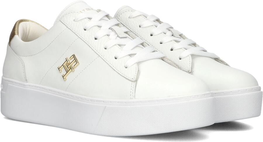 Tommy Hilfiger Plateausneakers PLATFORM COURT SNEAKER METALLICS vrijetijdsschoen halfhoge schoen veterschoen met th-logo