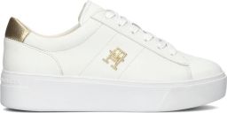 Tommy Hilfiger Plateausneakers PLATFORM COURT SNEAKER METALLICS vrijetijdsschoen halfhoge schoen veterschoen met th-logo