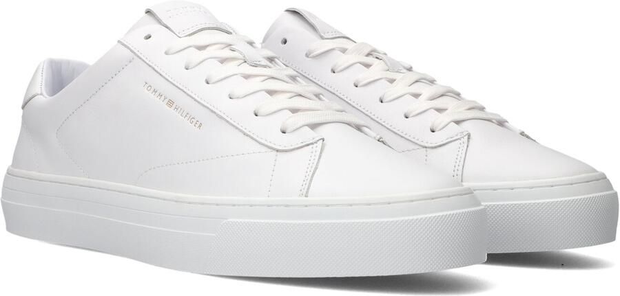 Tommy Hilfiger Sneakers PREMIUM DRESS CUPSOLE LTH vrijetijdsschoen halfhoge schoen veterschoen met vlaggenembleem op de hiel