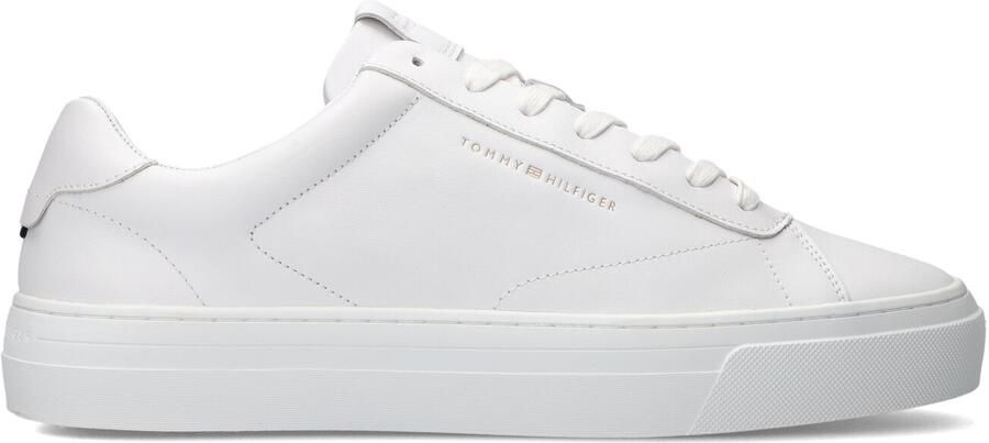 Tommy Hilfiger Sneakers PREMIUM DRESS CUPSOLE LTH vrijetijdsschoen halfhoge schoen veterschoen met vlaggenembleem op de hiel