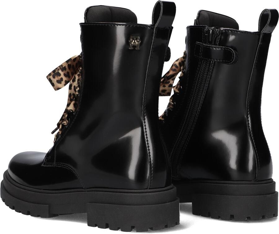 Tommy Hilfiger imitatieleren enkelboots met profielzool zwart - Foto 4