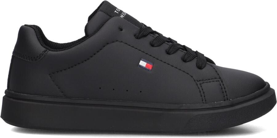 Tommy Hilfiger imitatieleren sneakers zwart Jongens Imitatieleer
