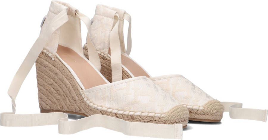 TOMMY HILFIGER Espadrilles Dames Closed Toe Wedge Monogram W Maat: 40 Materiaal: Canvas Kleur: Wit